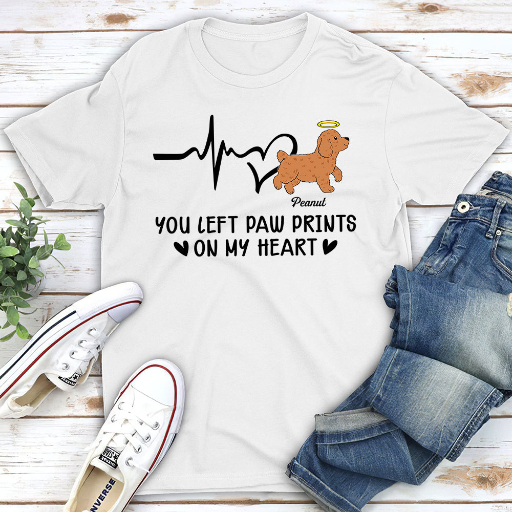 You Left Pawprints 2 - Personalized Custom Unisex T-shirt