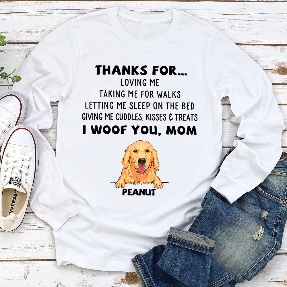 Dog Thanks For Light Ver. - Personalized Custom Long Sleeve T-shirt