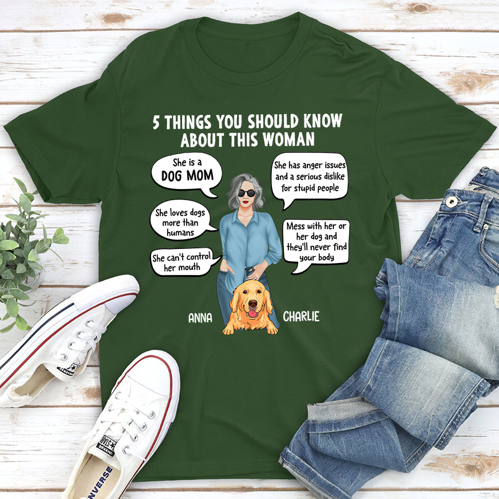 5 Things Dog Mom - Personalized Custom Unisex T-shirt