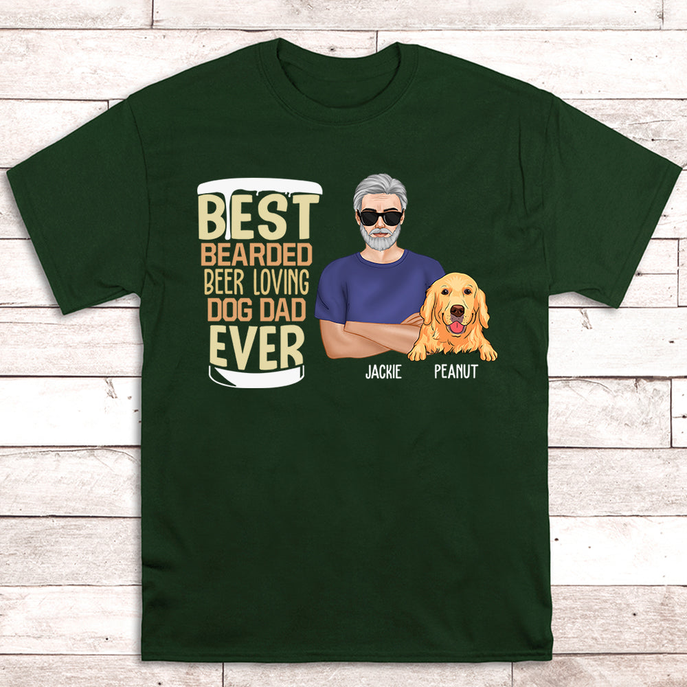 Bearded Dog Dad - Personalized Custom Premium T-shirt