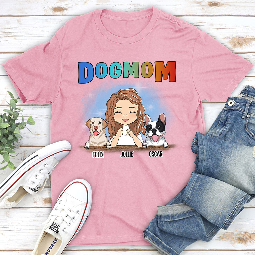Dog Mom Colorful - Personalized Custom Unisex T-shirt