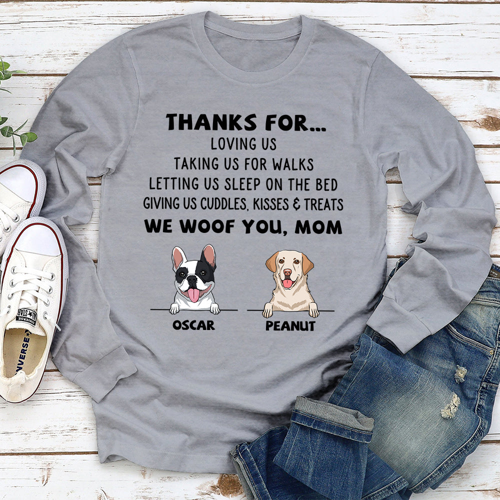 Dog Thanks For Light Ver. - Personalized Custom Long Sleeve T-shirt