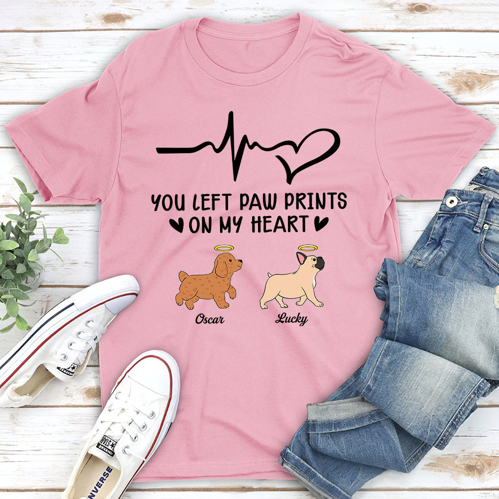 You Left Pawprints 2 - Personalized Custom Unisex T-shirt