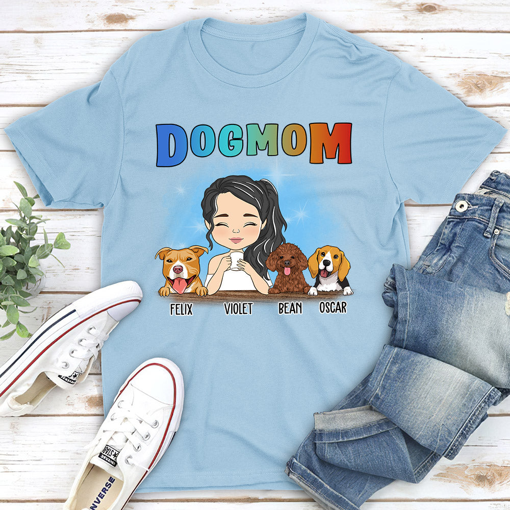 Dog Mom Colorful - Personalized Custom Unisex T-shirt
