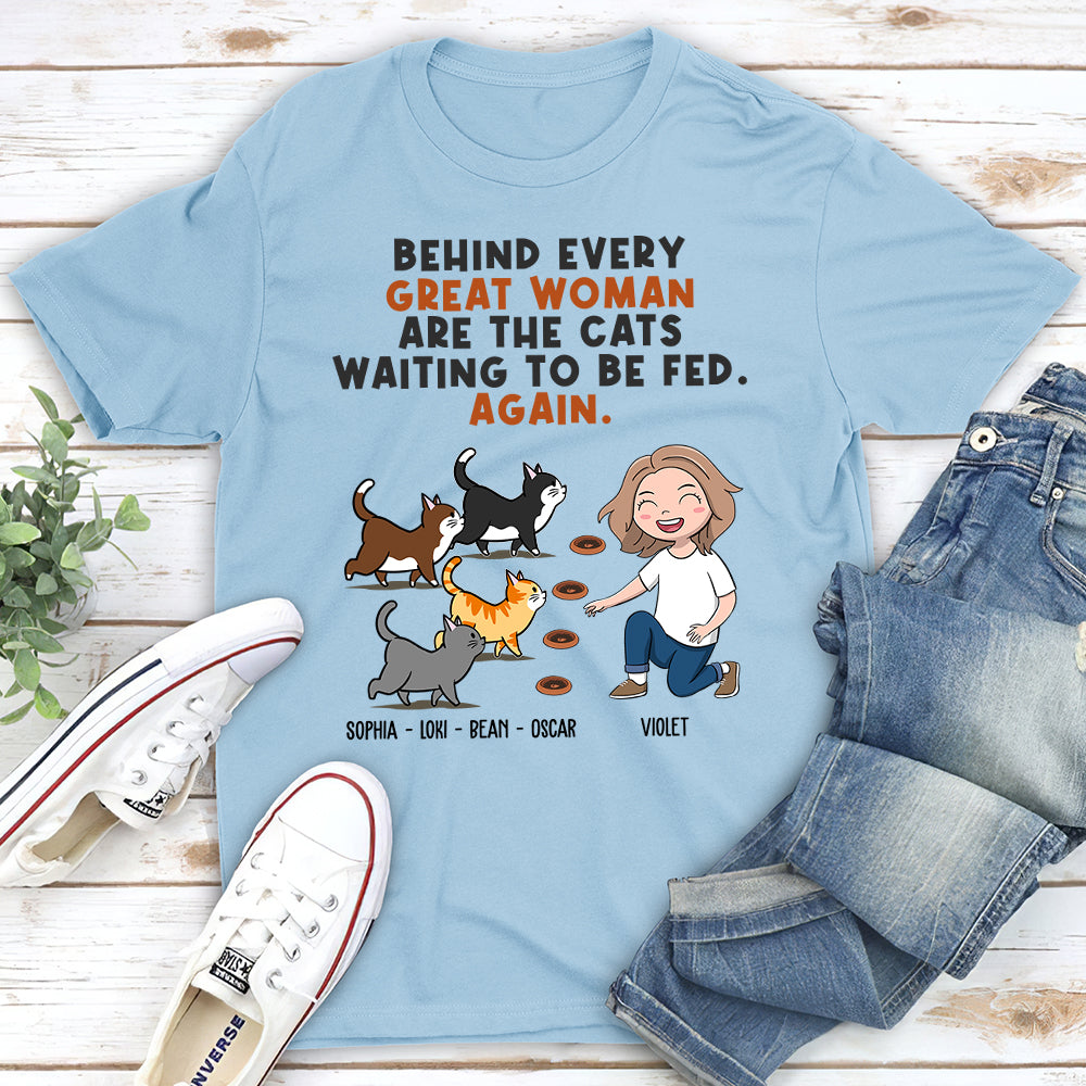 Behind Great Woman - Personalized Custom Unisex T-shirt