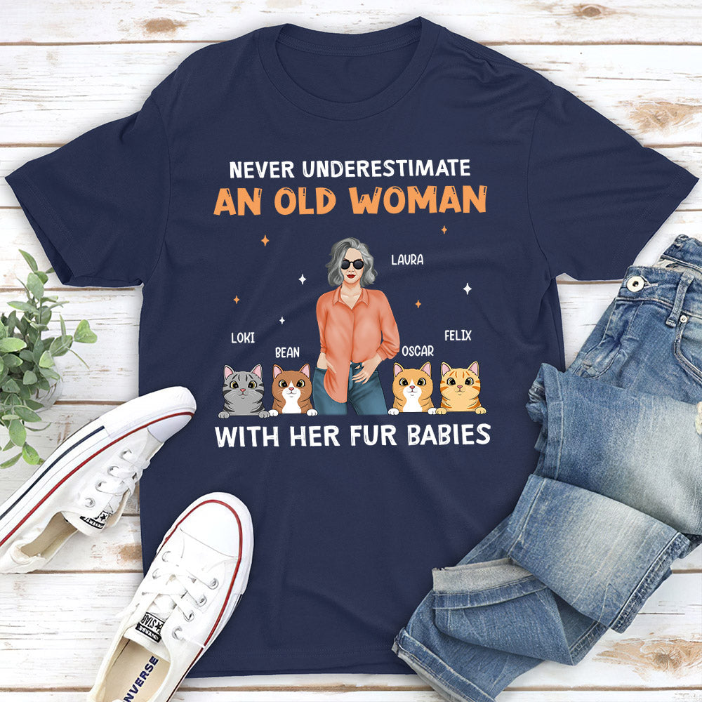 Old Woman With Cat - Personalized Custom Unisex T-shirt