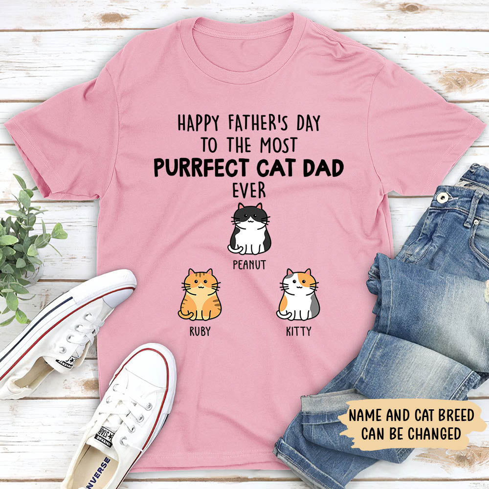 Purrfect Cat Dad - Personalized Custom Unisex T-shirt