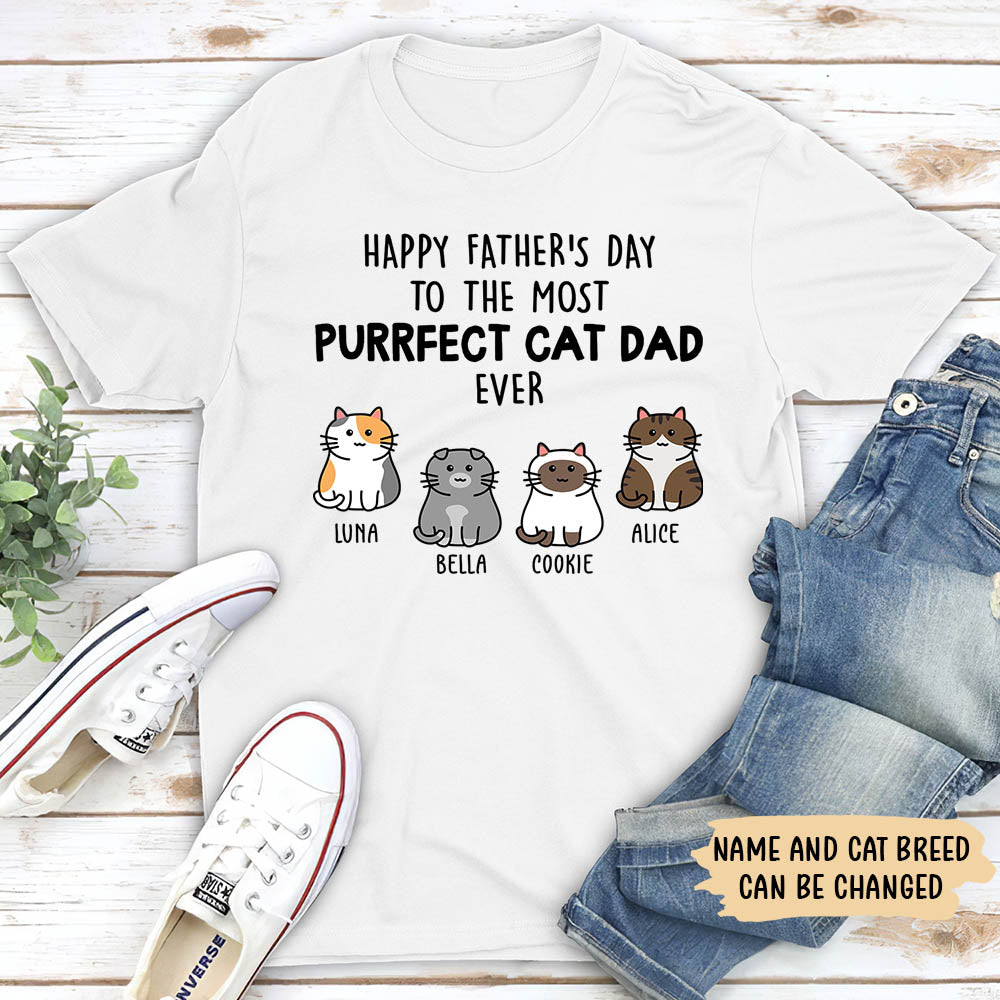 Purrfect Cat Dad - Personalized Custom Unisex T-shirt