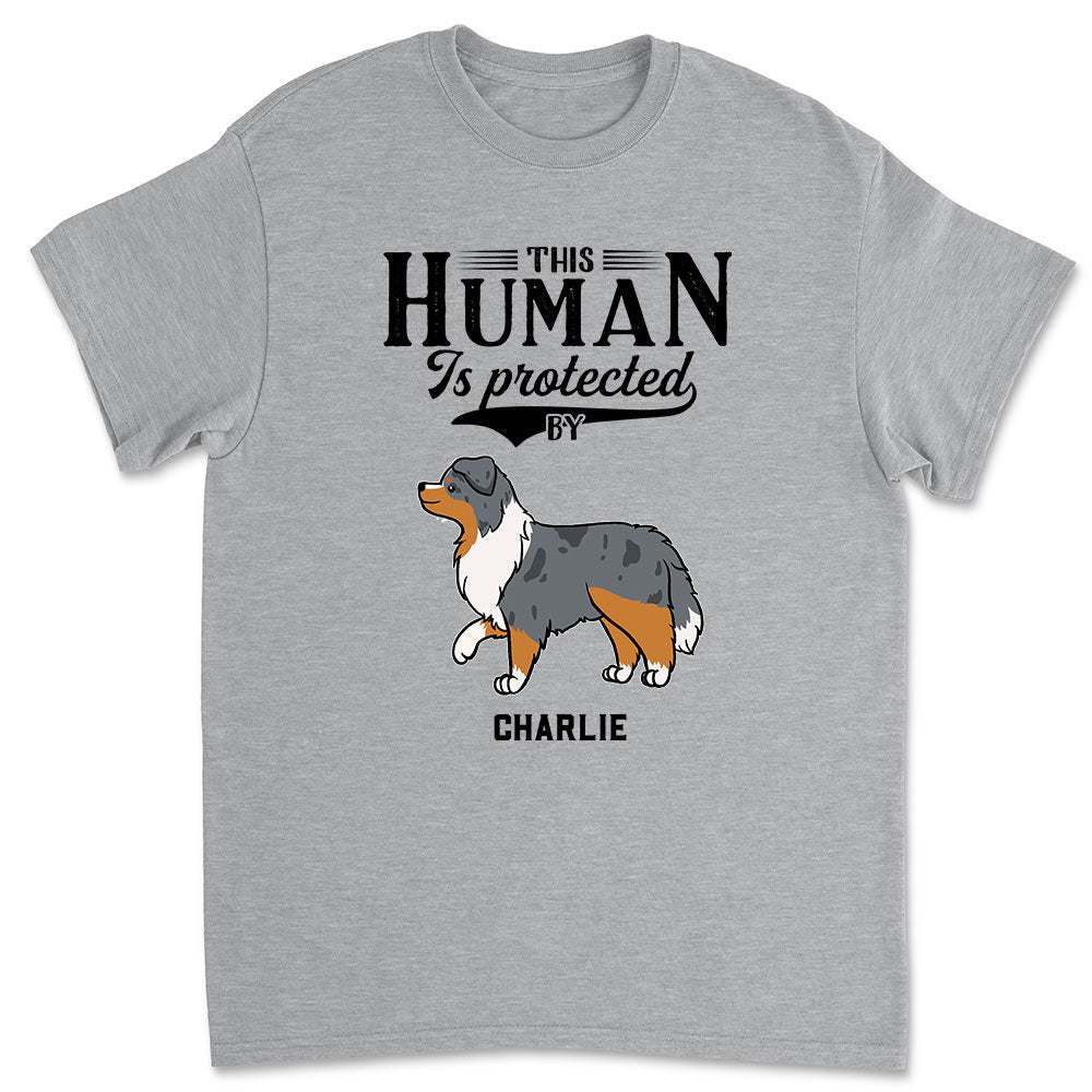Dad Protected By Dog - Personalized Custom Unisex T-shirt