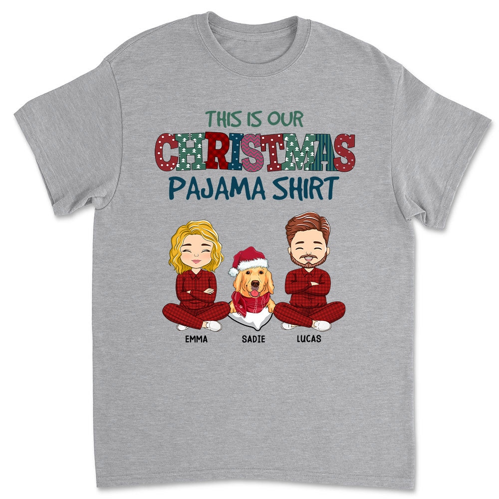 Christmas Pajama Couple - Personalized Custom Unisex T-shirt