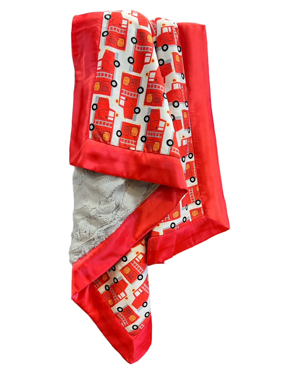 Fire Engine Cuddle w/ Red Satin Trim