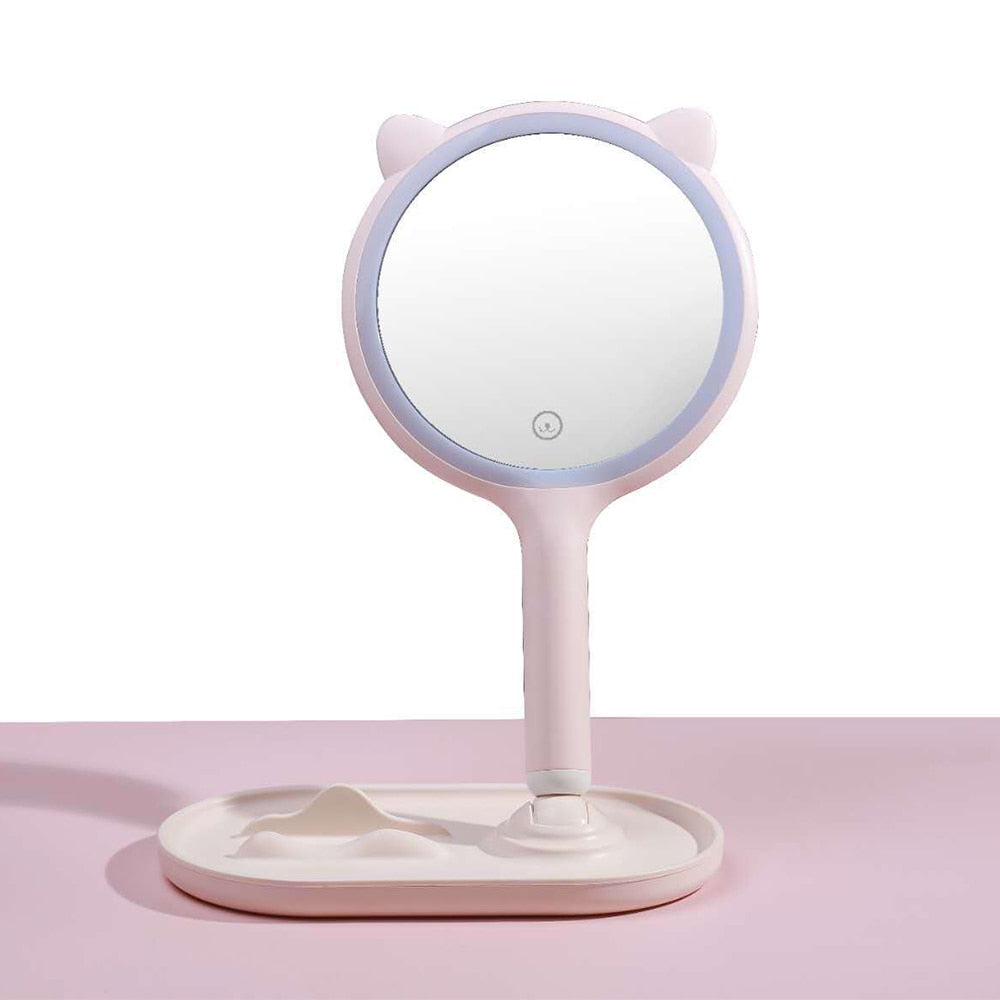 New Intelligent Beauty Makeup Mirror Smart Led Makeup Mirrors With Cosmetics Storage Box with Phone Holder