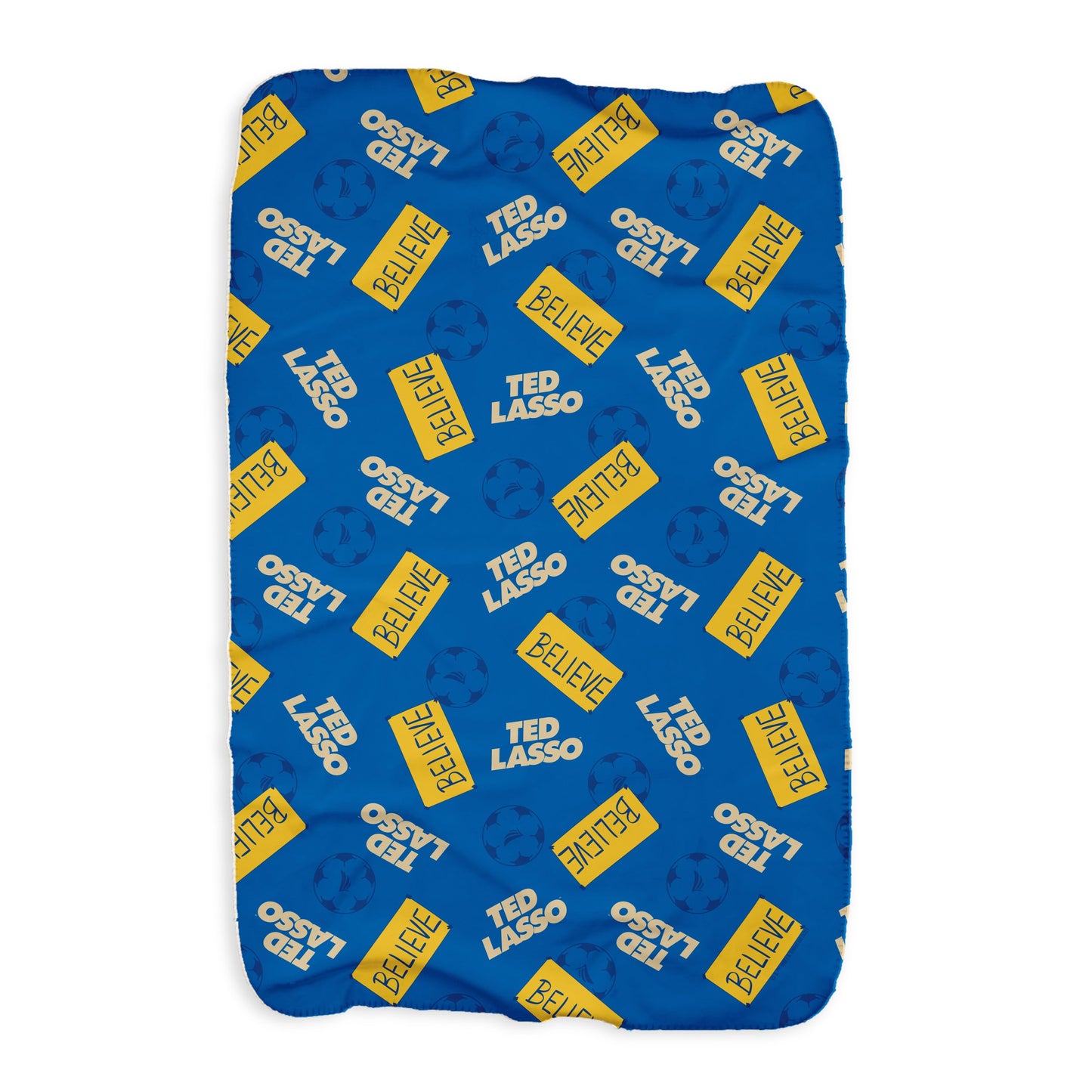 Ted Lasso Believe Pattern Sherpa Blanket