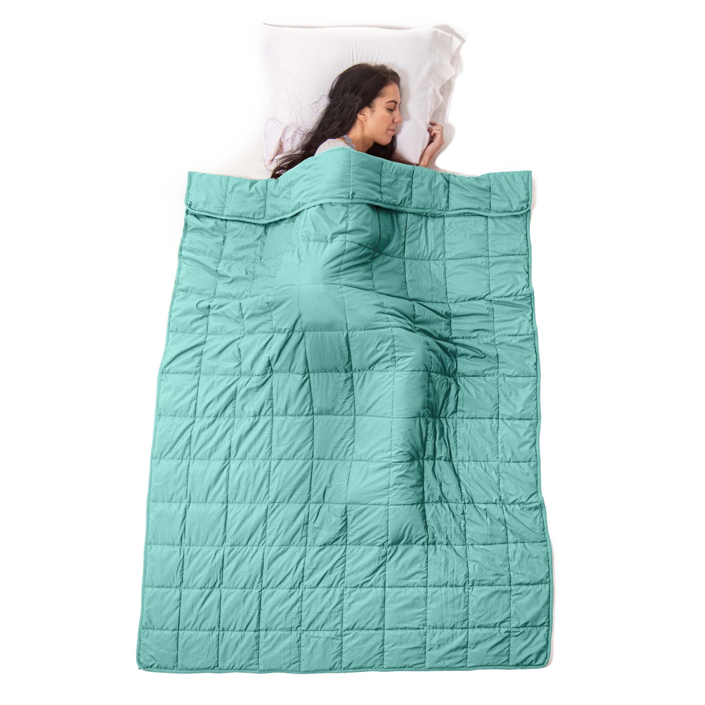 Quilted Microfiber Weighted Throw Blanket - Turquoise
