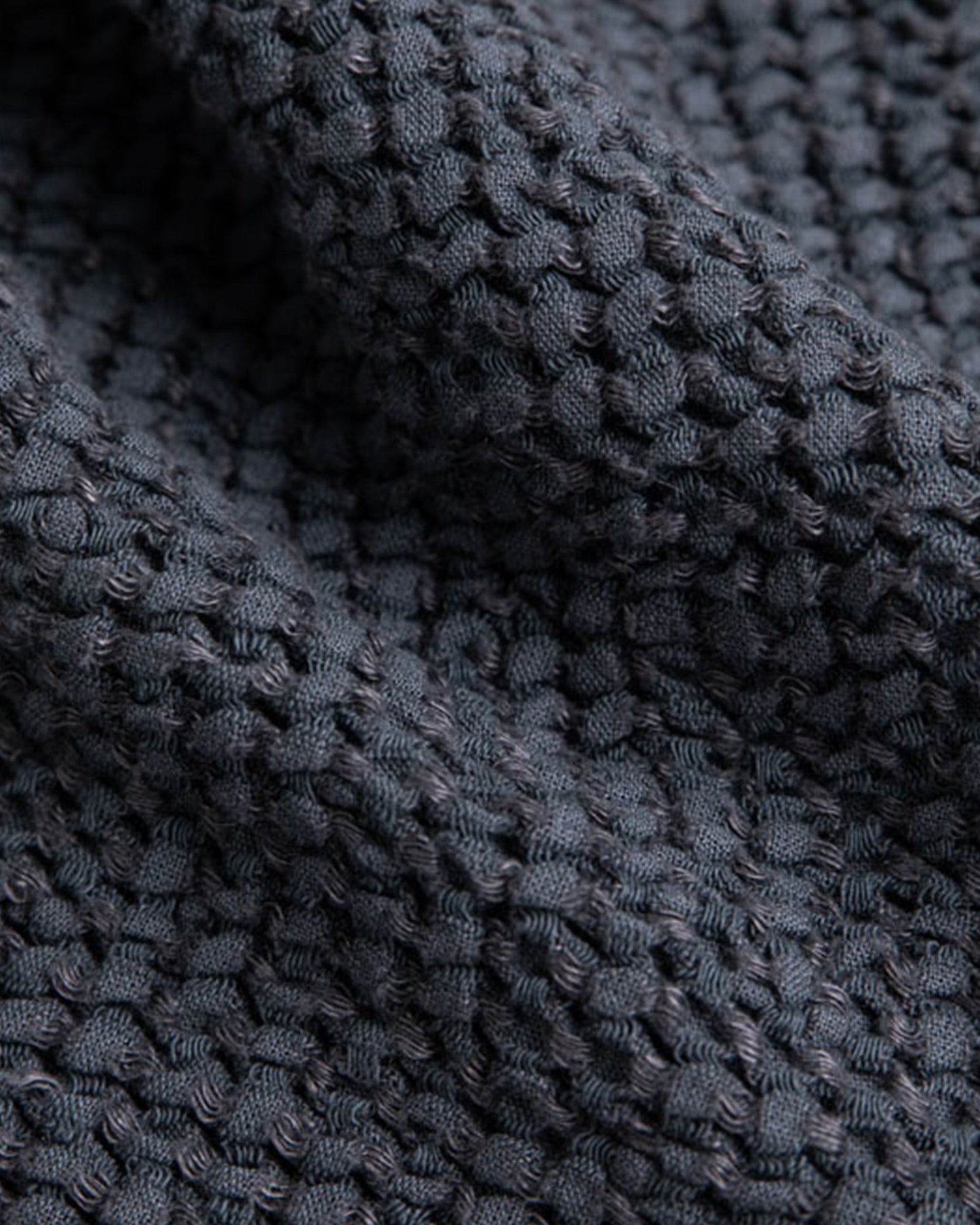 Waffle linen couch cover in Dark gray