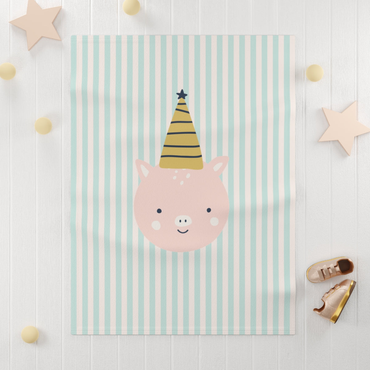 Baby Blanket Neutral Stripped Animal, Baby Toddler Binkie | Pippa + June