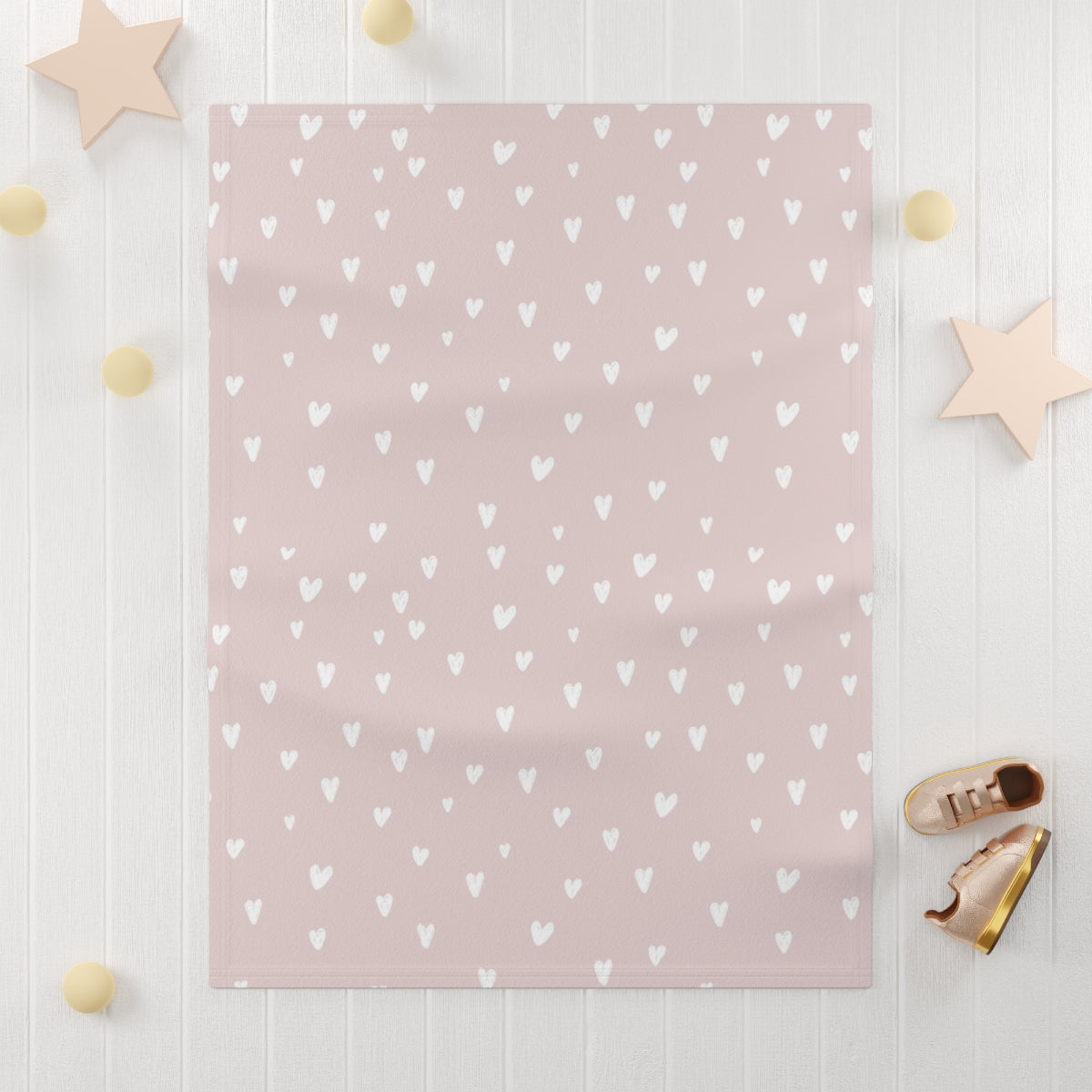 Pink Hearts Baby Blanket