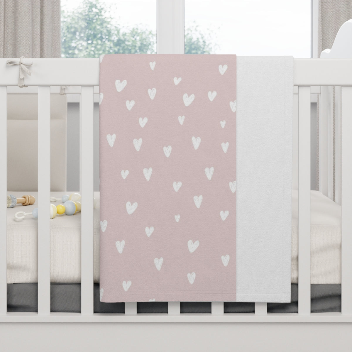 Pink Hearts Baby Blanket