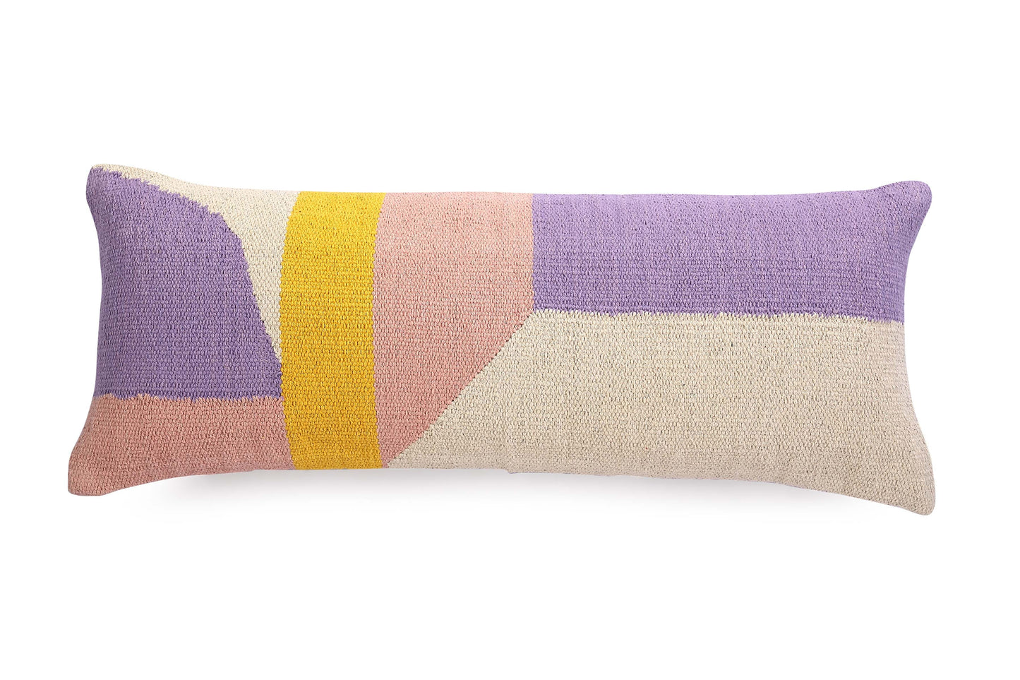 Purple Geo Shapes Lumbar Pillow Cover