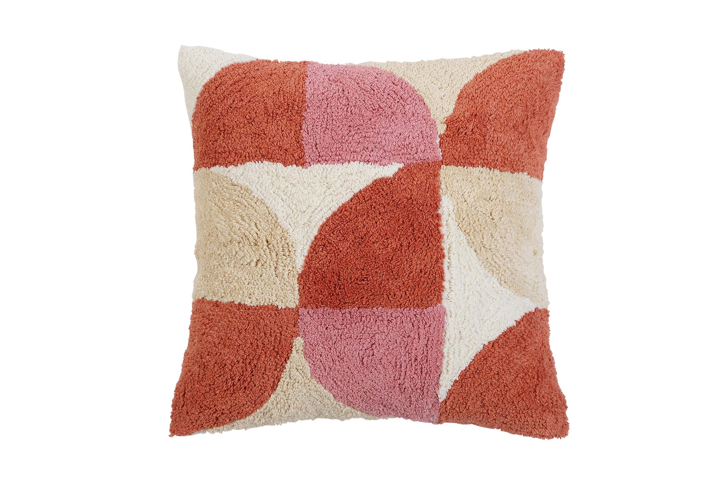 Casa Amarosa Rangoli Tufted Accent Pillow, Wine & Pink - 18x18 Inch CUSHIONS Casa Amarosa