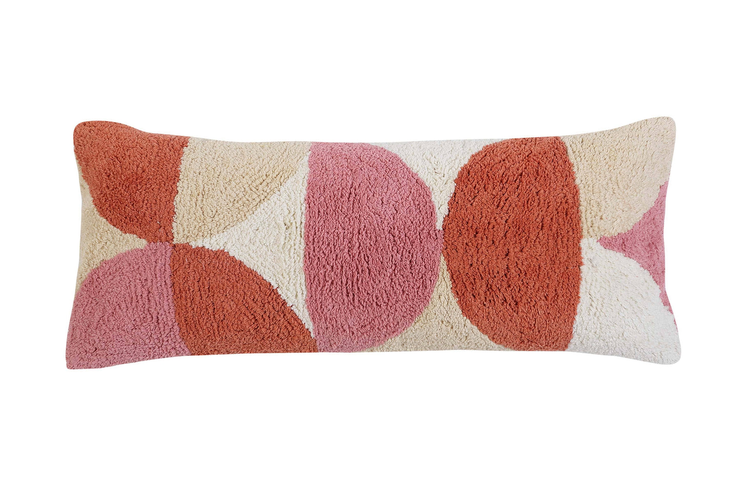 Casa Amarosa Rangoli Tufted Lumbar Pillow, Wine & Pink - 12x30 Inch CUSHIONS Casa Amarosa