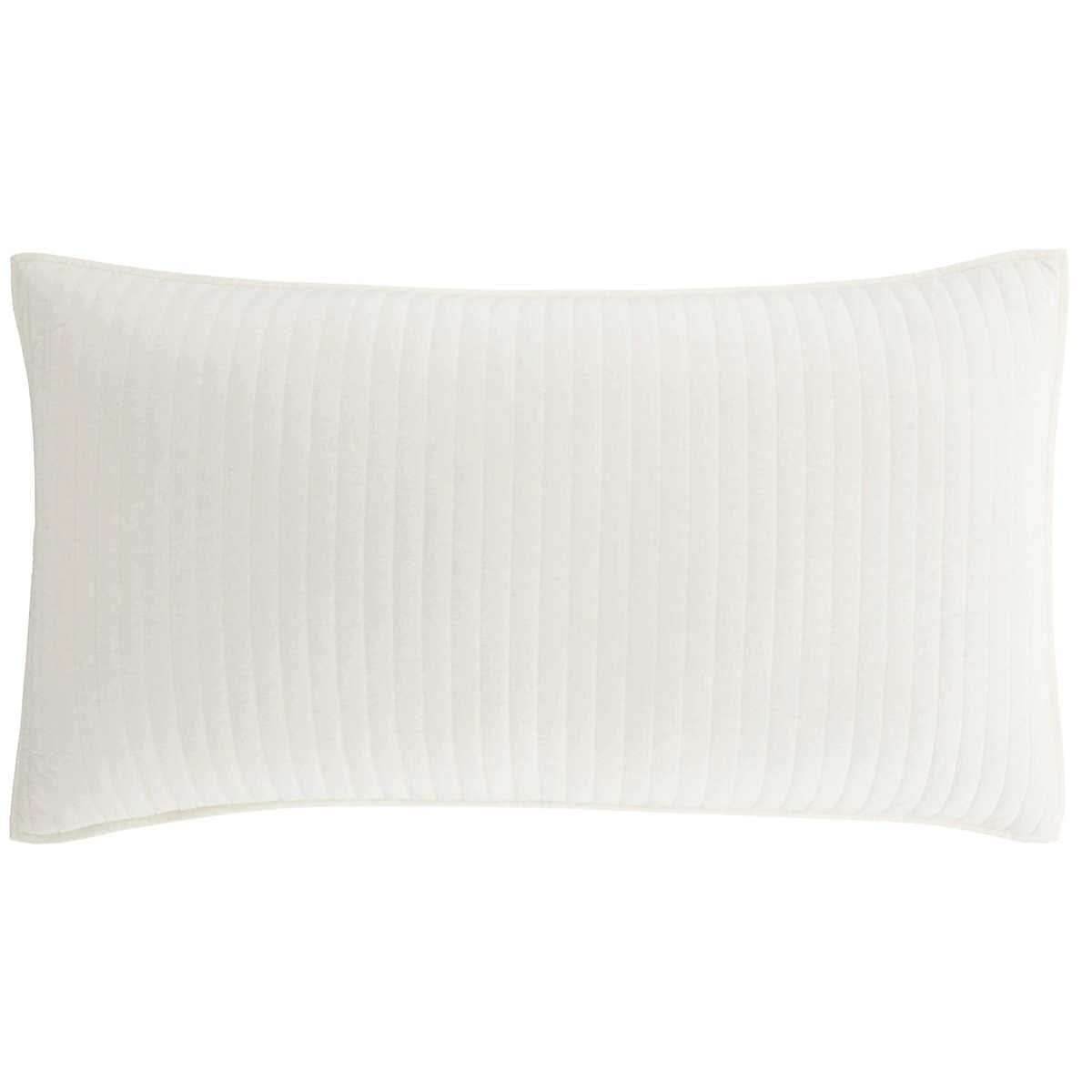 Cozy Cotton Ivory Quilted Sham Pillowcases & Shams King
