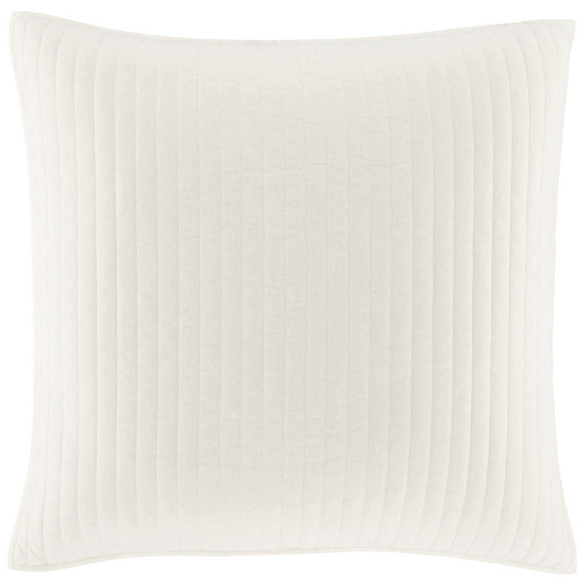 Cozy Cotton Ivory Quilted Sham Pillowcases & Shams Euro