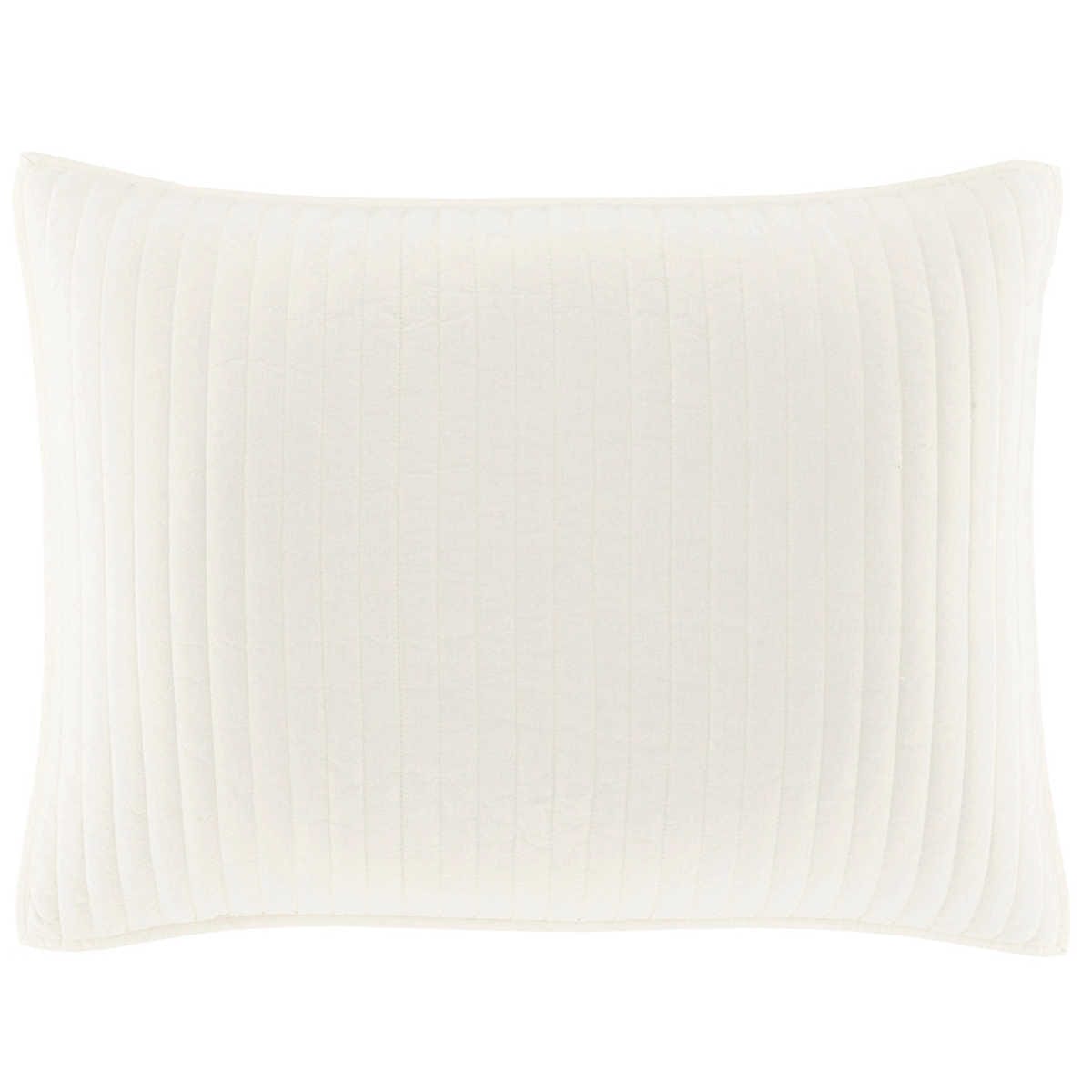 Cozy Cotton Ivory Quilted Sham Pillowcases & Shams Standard