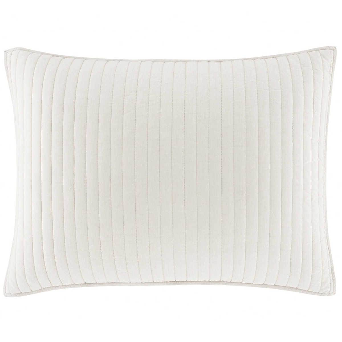 Cozy Cotton Natural Quilted Sham Pillowcases & Shams Standard