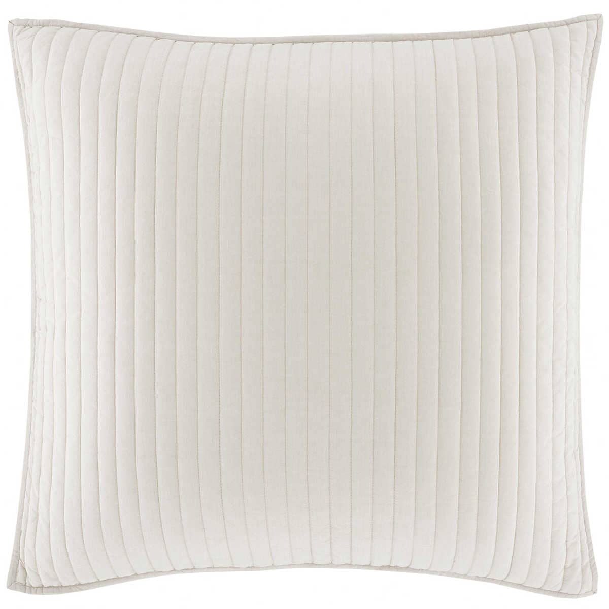 Cozy Cotton Natural Quilted Sham Pillowcases & Shams Euro