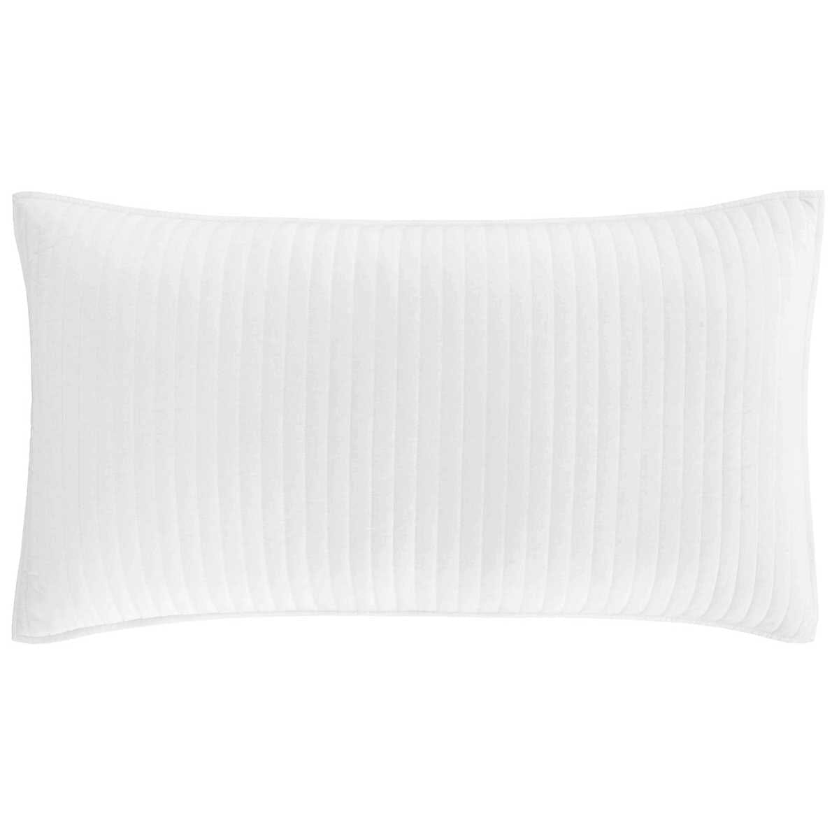 Cozy Cotton White Quilted Sham Pillowcases & Shams King