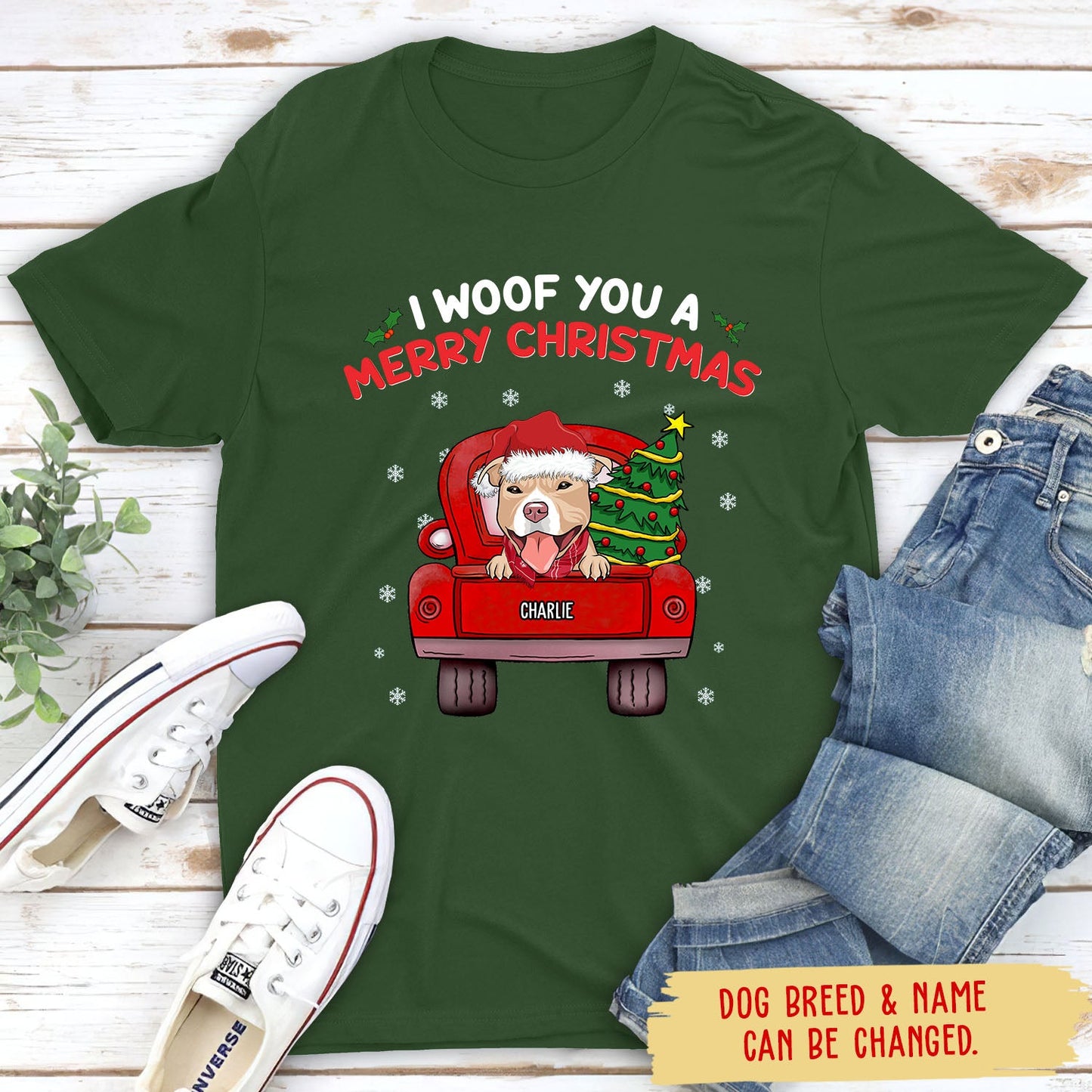 Woof You A Merry Christmas - Personalized Custom Unisex T-shirt