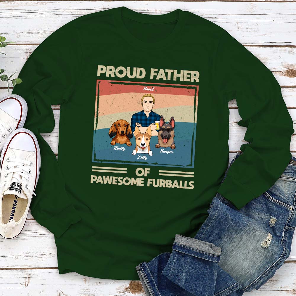 Proud To Be A Dog Dad - Personalized Custom Long Sleeve T-shirt