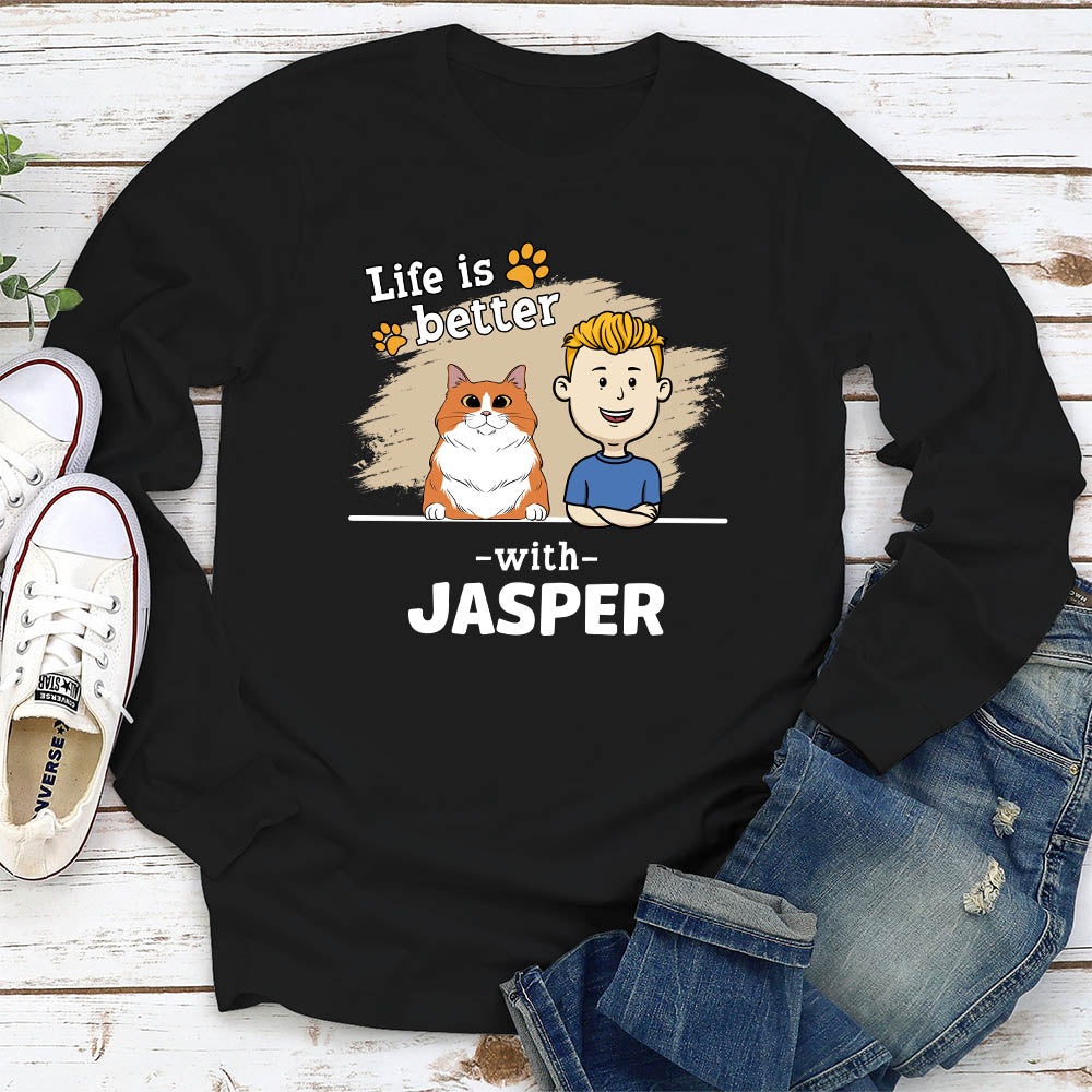 With Pet 2 - Personalized Custom Long Sleeve T-shirt