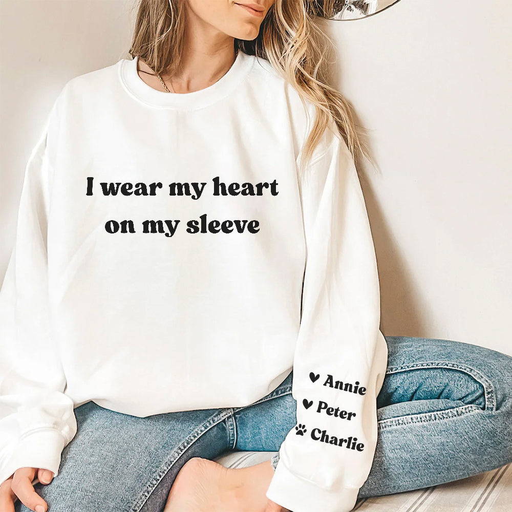 Hearts On Sleeve - Personalized Custom Sweatshirt