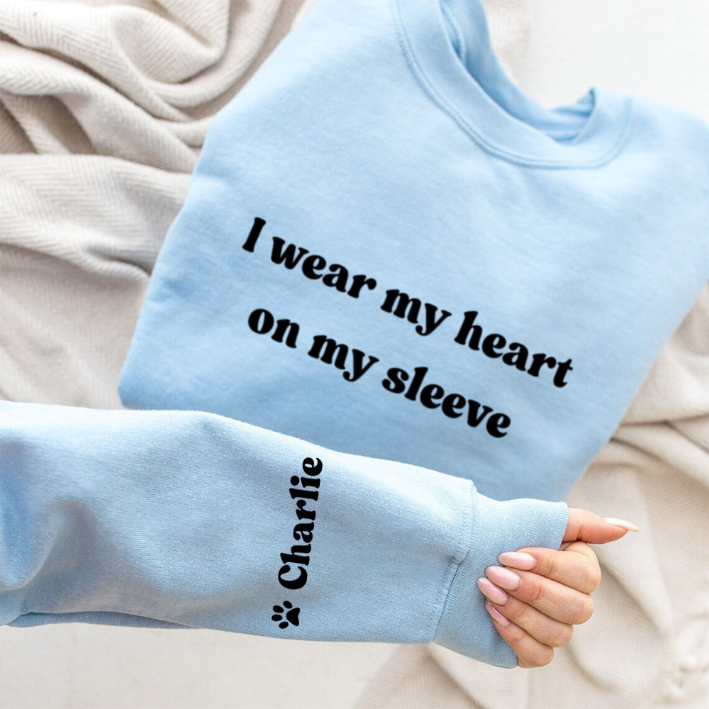 Hearts On Sleeve - Personalized Custom Sweatshirt