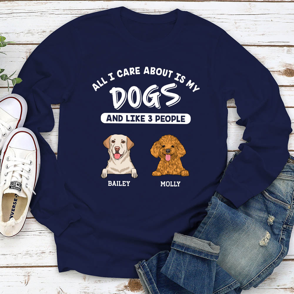 Dog And 3 People - Personalized Custom Long Sleeve T-shirt