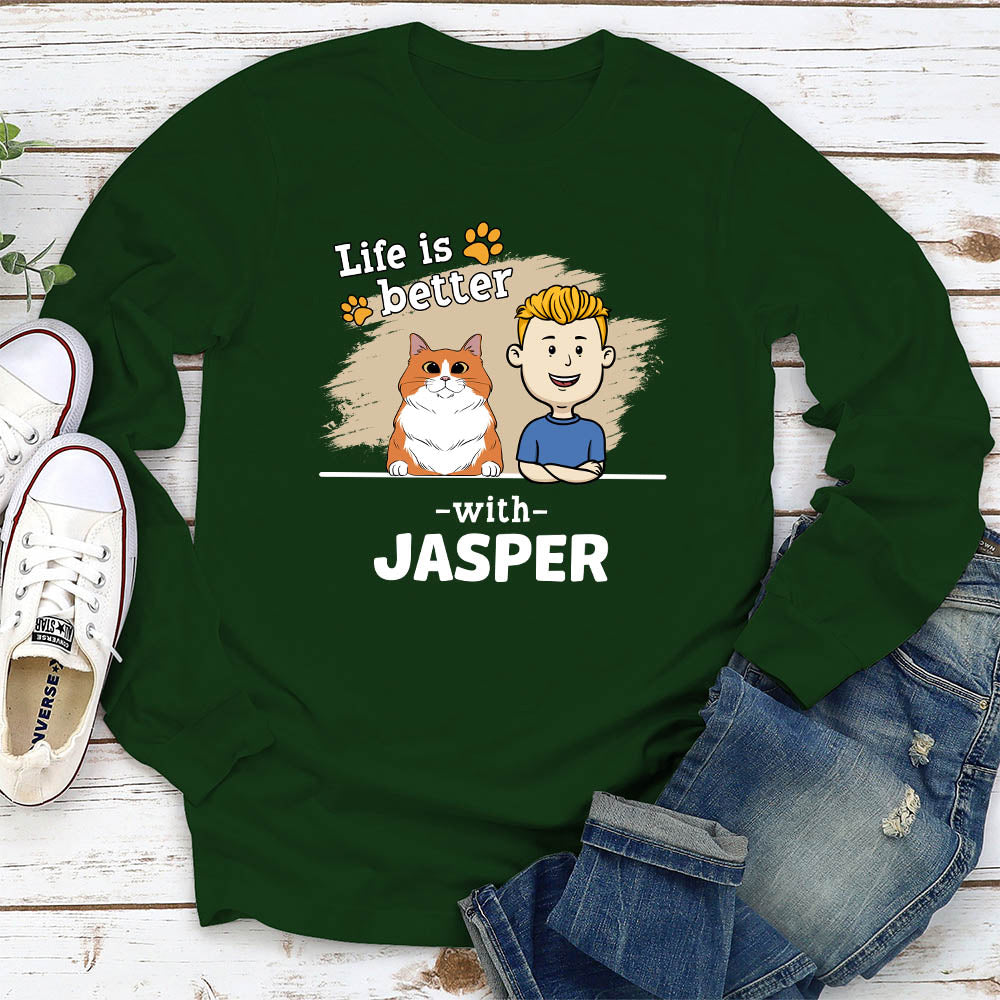 With Pet 2 - Personalized Custom Long Sleeve T-shirt