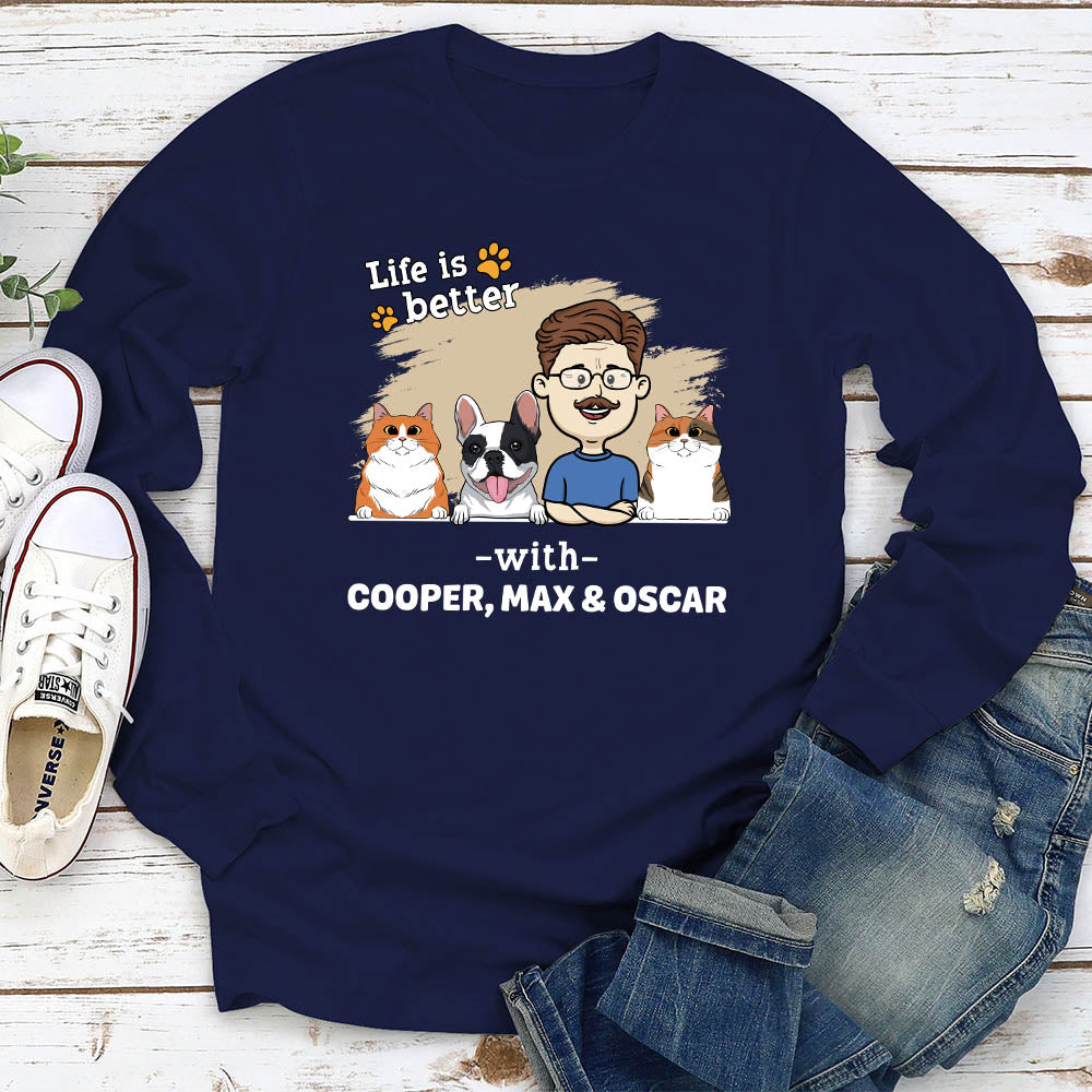 With Pet 2 - Personalized Custom Long Sleeve T-shirt
