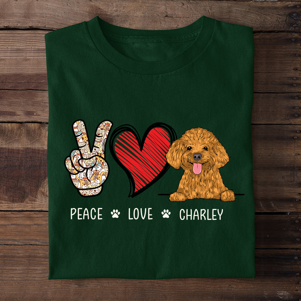 Peace Love Dog - Personalized Custom Premium T-Shirt