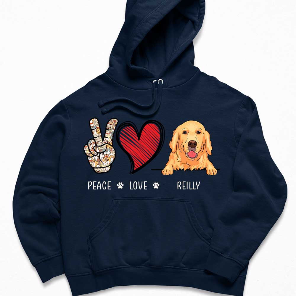 Peace Love Dog - Personalized Custom Hoodie