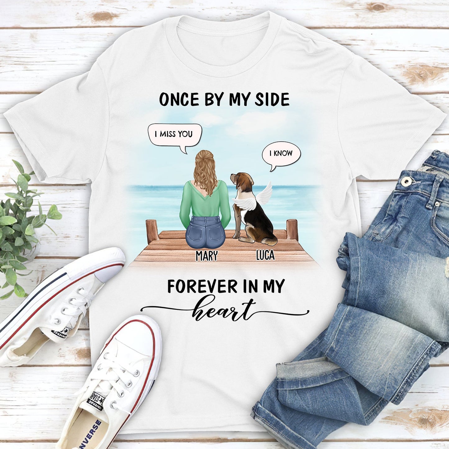 Once By My Side Speech Beach - Personalized Custom Unisex T-shirt