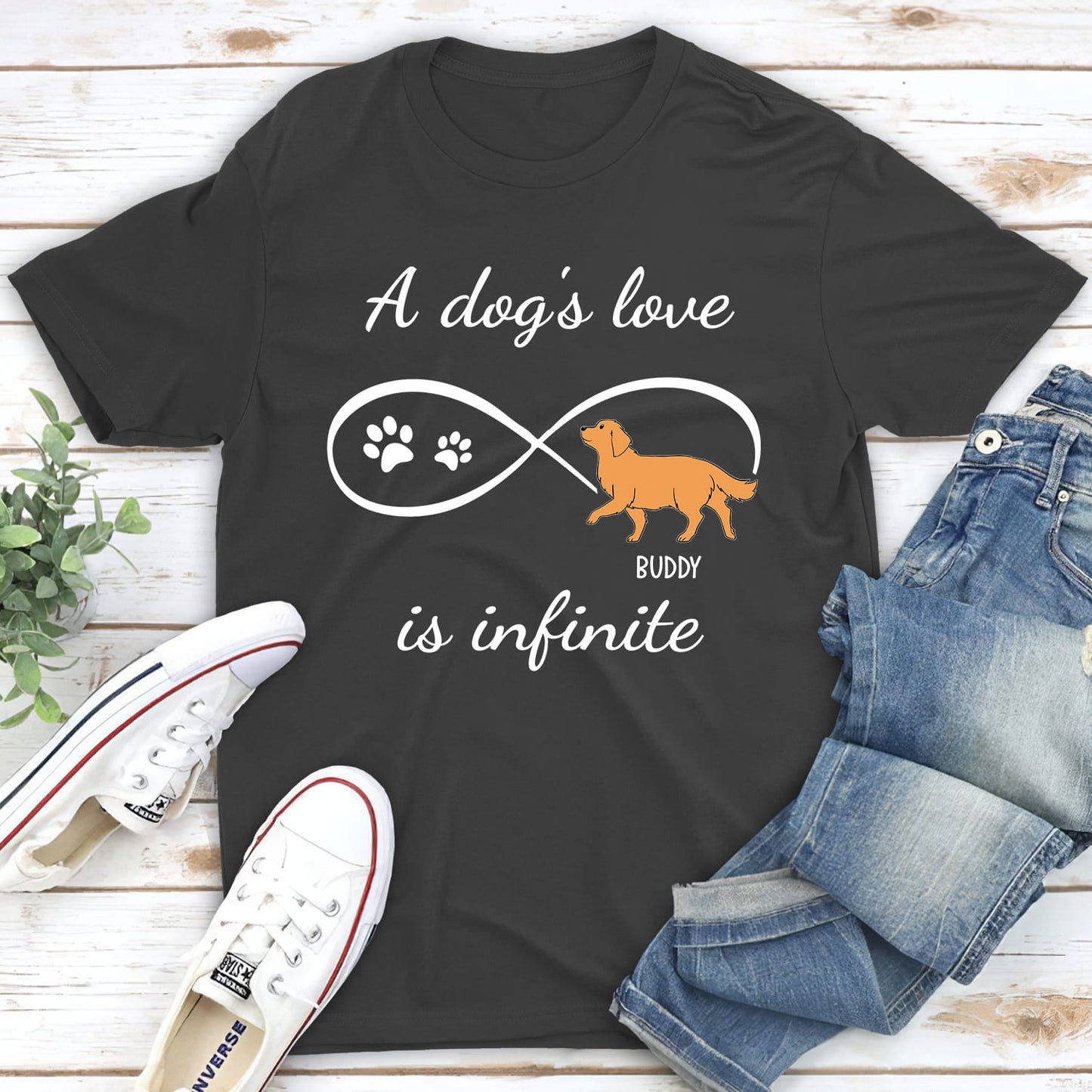 Dog's Infinite Love - Personalized Custom Unisex T-shirt