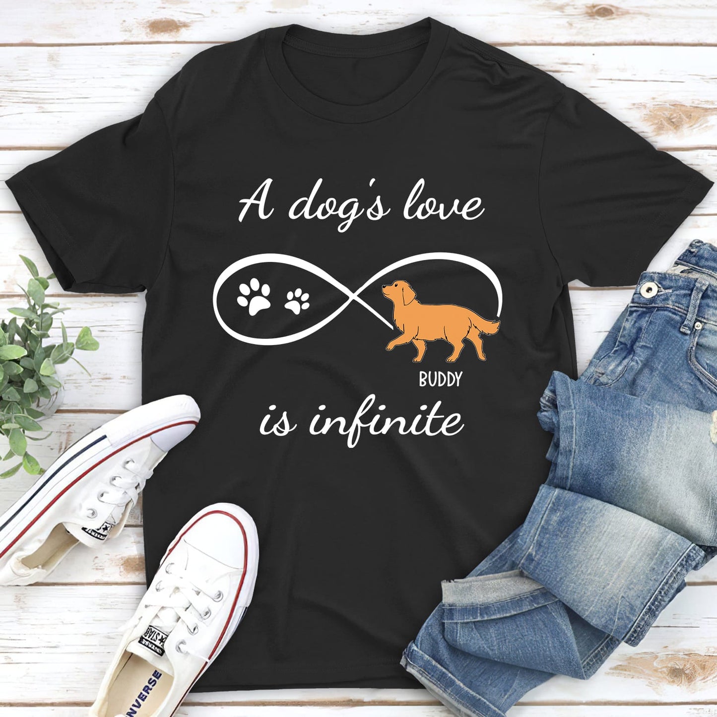 Dog's Infinite Love - Personalized Custom Unisex T-shirt