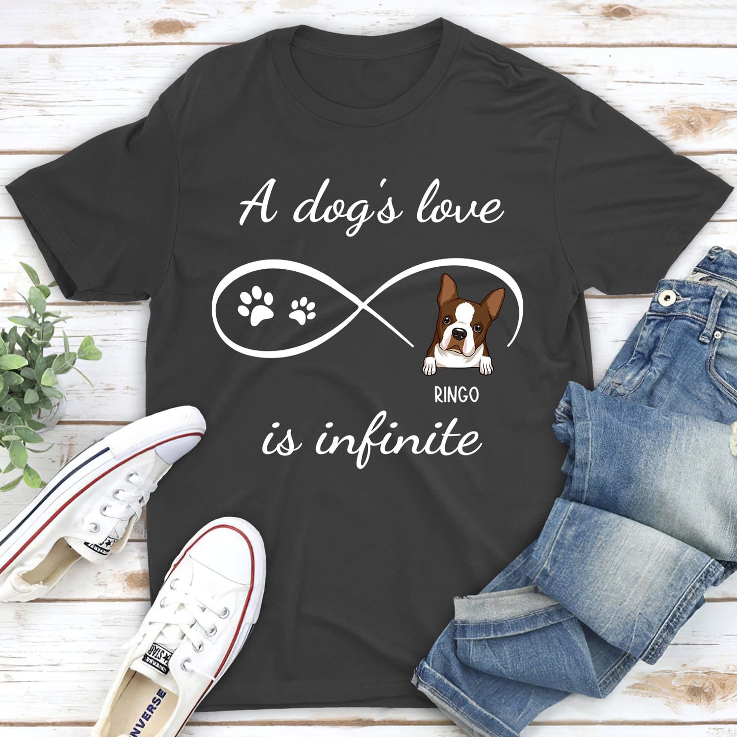 Dog's Infinite Love 2 - Personalized Custom Unisex T-shirt