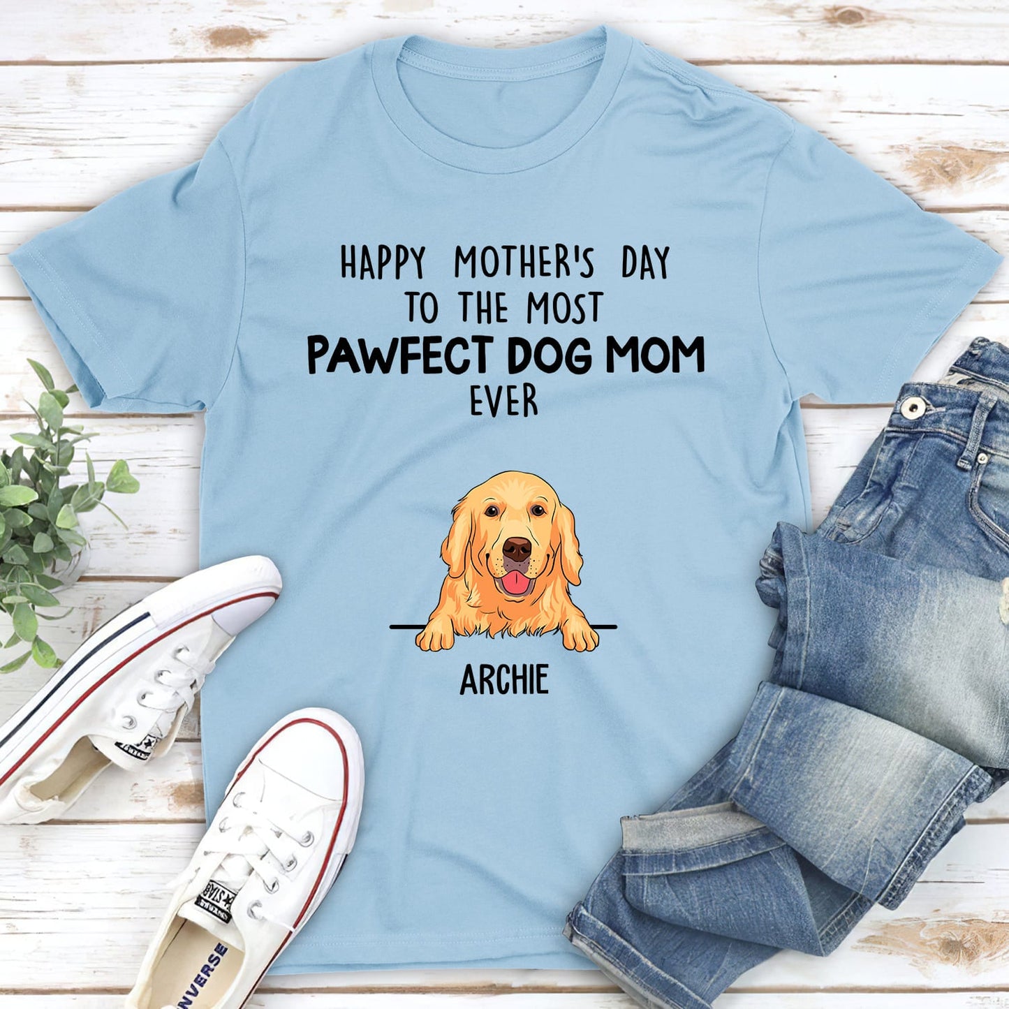 Pawfect Dog Mom - Personalized Custom Unisex T-shirt