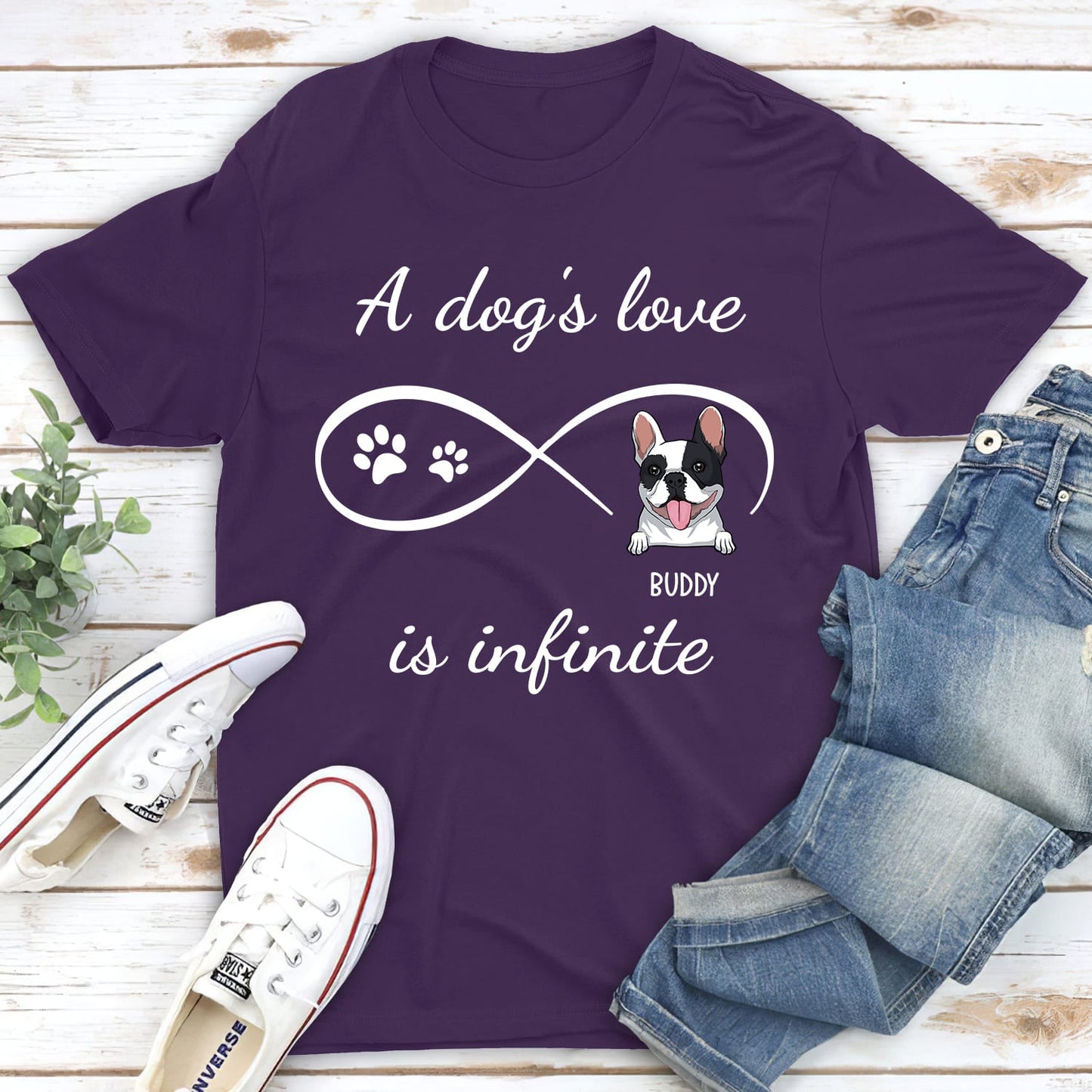 Dog's Infinite Love 2 - Personalized Custom Unisex T-shirt