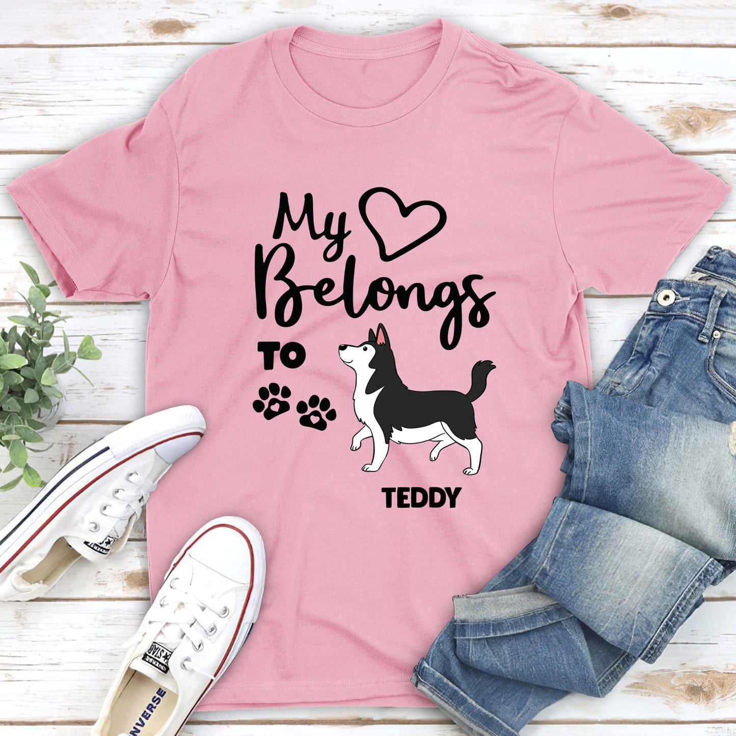 Heart Belongs To Dog - Personalized Custom Unisex T-shirt