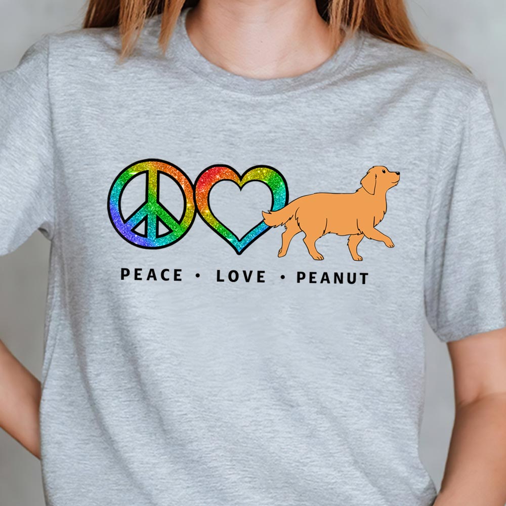 Peace Love Dog Pattern - Personalized Custom Unisex T-shirt