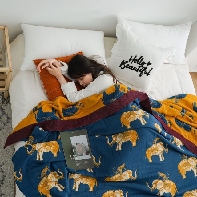 100% Cotton Breathable Throw Soft Blanket